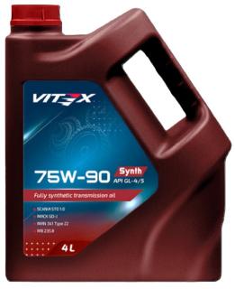 Масло трансмиссионное Vitex SAE 75w90 Synth  API GL-4/GL-5 4л 