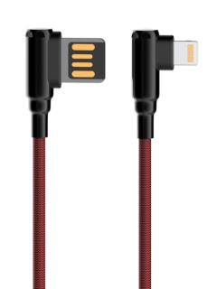Кабель Lightning USB (1м) 2,4А LS421 Угловой коннектор, нейлон.опл.медь 86 жил,серый LD_B4521 LDNIO
