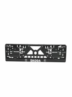 Рамка под номерной знак SKODA черный/серебро RG067 MASHINOKOM
