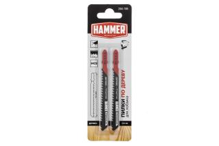 Пилка для лобзика T111C мягк.дерево\пластик Hammer Flex 204-106 JG WD-PL 74мм, шаг 3.0, HCS (2 шт)