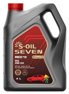 Масло моторное S-OIL 7 RED#9 SQ/GF-7A  0w-20 4л синтетика