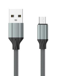 Кабель micro USB (1м) 2,4А LS431 медь 86 жил, нейлон.опл, серый LD_B4635 LDNIO 