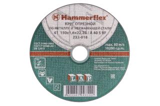 Круг отрезной металл/нерж 150x1.6x22 A 40 S BF Hammer Flex 232-018  