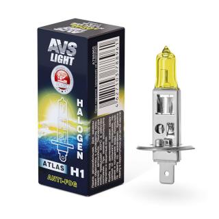 Галогенная лампа AVS/ATLAS ANTI-FOG/желтый H1 12V.55W коробка 1шт.