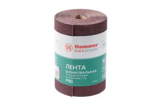 Лента шлиф.115х5м P80 рулон Hammer Flex  216-002 ткан. основа 