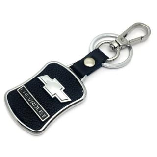 Брелок CHEVROLET черный металл кожа BMK 011 MASHINOKOM 
