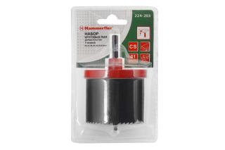 Набор коронок Hammer Flex 224-203 DR WD 51  дерево\пластик, 7шт.:26,32,38,45,50,56,63мм+адаптер, гл.