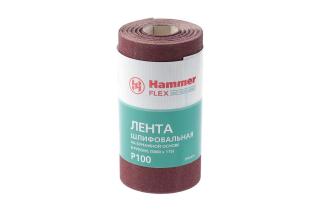 Лента шлиф.115х5м P100 рулон Hammer Flex  216-013  бум. основа