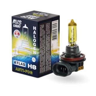 Галогенная лампа AVS/ATLAS ANTI-FOG/желтый H8 12V.35W 1шт.