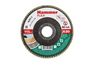 Круг лепестковый торцевой д/УШМ 115 Х 22 Р 80 тип 1 КЛТ  Hammer Flex SE 213-020