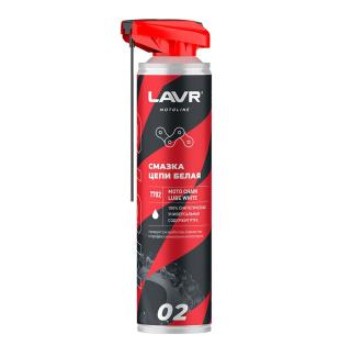 Смазка цепи Белая PTFE 520 мл МОТО с носиком LN7702 LAVR (12)