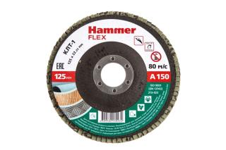 Круг лепестковый торцевой д/УШМ 125 Х 22 Р150 тип 1 КЛТ  P150 Hammer Flex SE 213-023