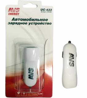 Устройство зарядное USB AVS 2портa UC-433(2,4A)