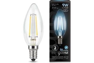 Лампа E14 9W 4100К GAUSS LED Filament Candle 103801209 1/10/50