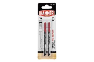 Пилка для лобзика T101D  дерево\пластик Hammer Flex 204-102 JG WD 74мм, шаг 4мм, HCS (2шт)