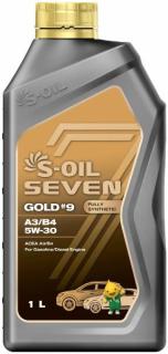 Масло моторное S-OIL 7 GOLD#9 A3/B4 SL 5w-30 1л синтетика