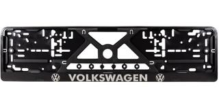Рамка под номерной знак VOLKSWAGEN черный/серебро RG053 MASHINOKOM