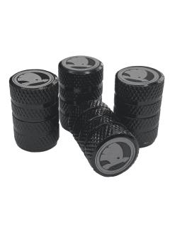 Колпачки на ниппель SKODA черный металл (уп.4шт) KNV 006L-17 MASHINOKOM