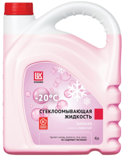 Жидкость стеклоомывающая зимняя ЛУКОЙЛ -20С с ароматом бабл-гам 4л ПЭТ