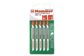 Пилка для лобзика T101BRF дерево\пластик Hammer Flex 204-119 JG WD 74мм, шаг 2.5, BiM (5шт)
