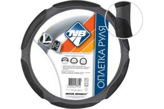 Оплетка на руль  L черная спонжевая экокожа 38687 Nova Bright (25)