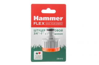 Штуцер Hammer Flex 236-013  пластиковый с внутренней резьбой , с переходником, 3/4"-1"