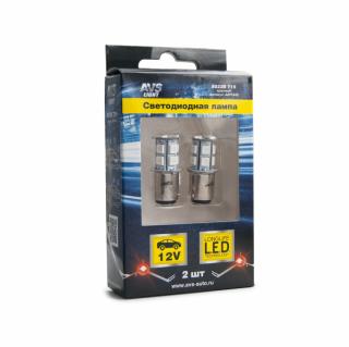 A07184S Светодиодная лампочка S022B T15/красный/(BAY15D) 13SMD 5050 12V 2,2шт