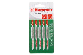 Пилка для лобзика T144D дерево Hammer Flex 204-118 JG WD-PL 74мм, шаг 4.0-5.2, HCS (5 шт)