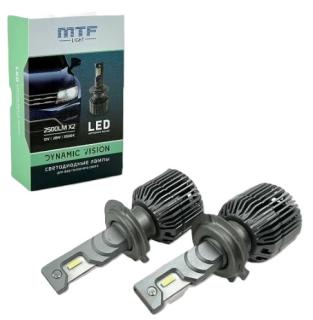 Лампа светодиодная 12V MTF H7 серия DYNAMIC VISION LED, 28W, 2500lm, 5500K, кулер, к-т.