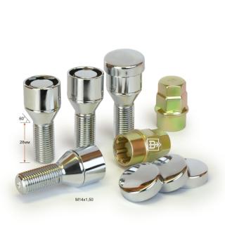 Комплект болтов-секреток М14Х1,50Х28 Хром Конус 374110Х2 
