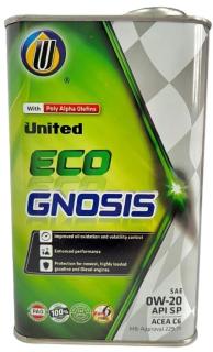 Масло моторное UNITED ECO Gnosis 0W20 Fully Synt API SP ACEA C5 синт 1л 