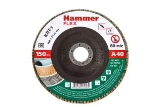 Круг лепестковый торцевой д/УШМ 150х22 Р 40 тип 1 КЛТ  Hammer Flex SE 213-027