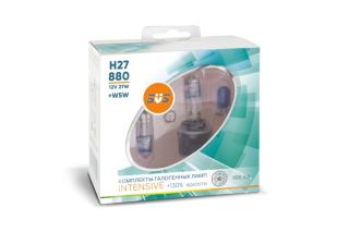Лампа галогенная 12V SVS H27/880 серия Intensive+130% 12V 27W+W5W, к-т 2шт Ver.2.0