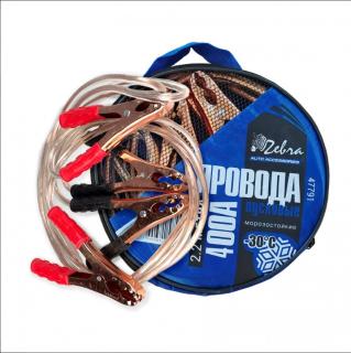 Провода прикуривания 400А (2.2м) прозрачная изоляция Zebra 