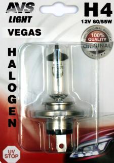 Галогенная лампа AVS Vegas в блистере H4.12V.60/55W. 1шт