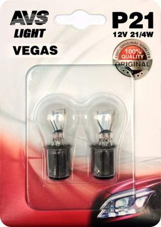 A78472S Лампа AVS Vegas в блистере 12V.21W (BAU15S)-2шт