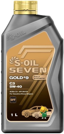 S-OIL 7 GOLD#9 C3 SN/CF 5w-40 1л синтетика (12)