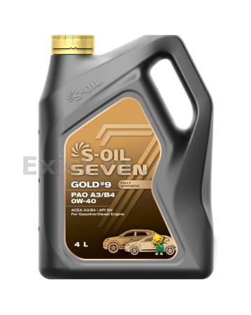 S-OIL 7 GOLD#9 PAO SN 0w-40 4л.синтетика (4)