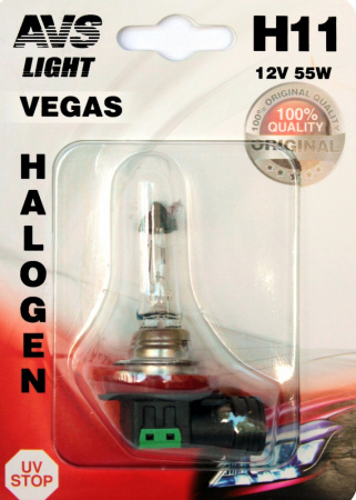 Галогенная лампа AVS Vegas в блистере H11.12V.55W. 1шт