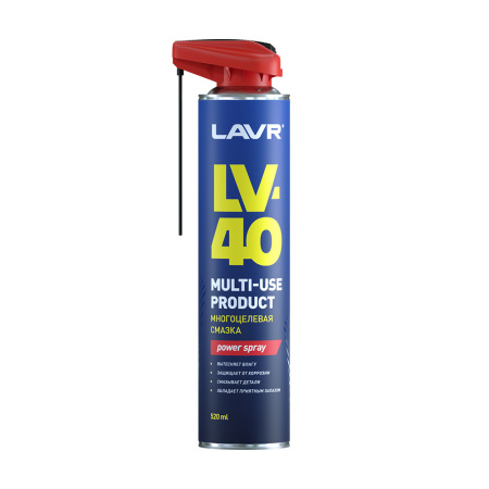 Смазка многоцелевая 520мл LV-40 LAVR аэрозоль с НОСИКОМ LN1453 (12)