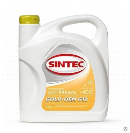 Sintec Антифриз -40 GOLD G12+ (желтый) 5кг (4) (800526)