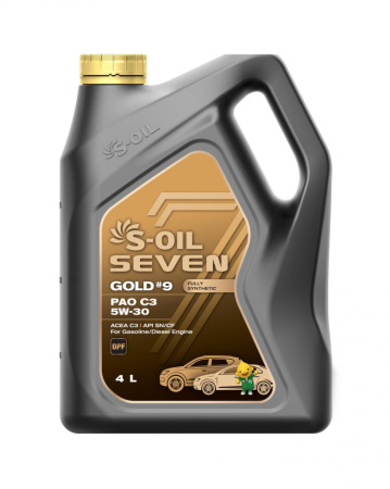 S-OIL 7 GOLD#9 PAO С3-16 SN/CF 5w-30 4л.синтетика (4)