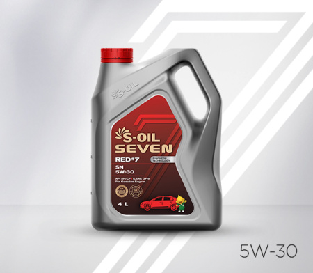 S-OIL 7 RED#7 SN 5w-30 4л. полусинтетика (4)