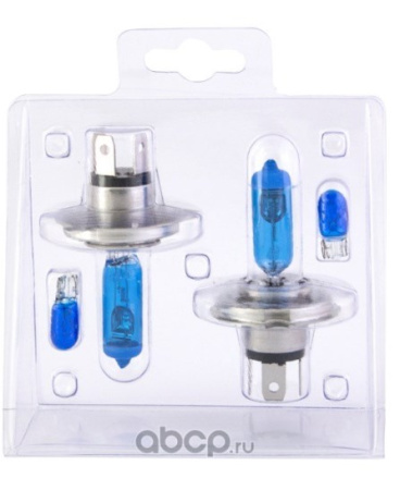 Лампа галогенная 12V SVS H4 серия White 5000K 60/55W+W5W, к-т 2шт. Ver.2.0