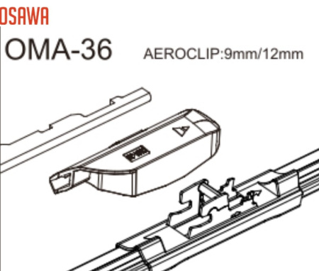 Адаптеры для щеток с/о (2шт) OMA36 Osawa (Aeroclip)