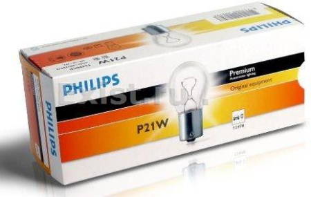 12498CP PHILIPS Лампа P21W BA15s Vision 12V 21W / 10box