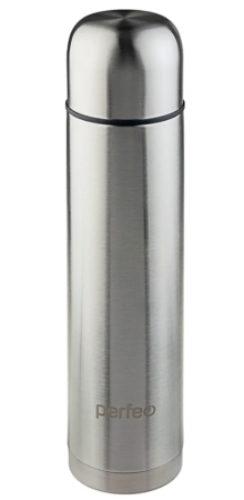 Термос 1000 мл, пробка-кнопка, нержавеющая сталь PF_C3713 PERFEO