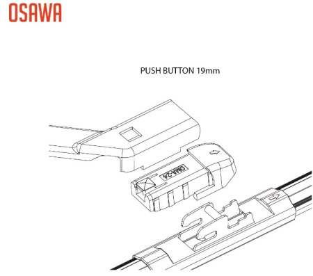 Адаптеры для щеток с/о (2шт) OMA24 Osawa (Push Button 19мм)
