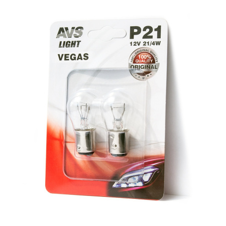 A78339S Лампа AVS Vegas 12V. P21/4W (BAZ15d) BOX(10шт) смещ. штиф (5)