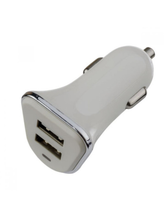 Устройство зарядное автомобильное USB 2 порта (2,1А) I4616 белый PERFEO (100)
